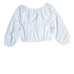 Beloved Woman White Diamond Coquette Eyelet Balloon Sleeve Clean Girl Top ♥️